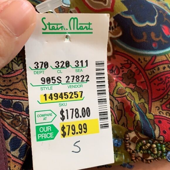 NWT Dolce Apperal beaded‎ paisley fur hem skirt - Picture 8 of 12